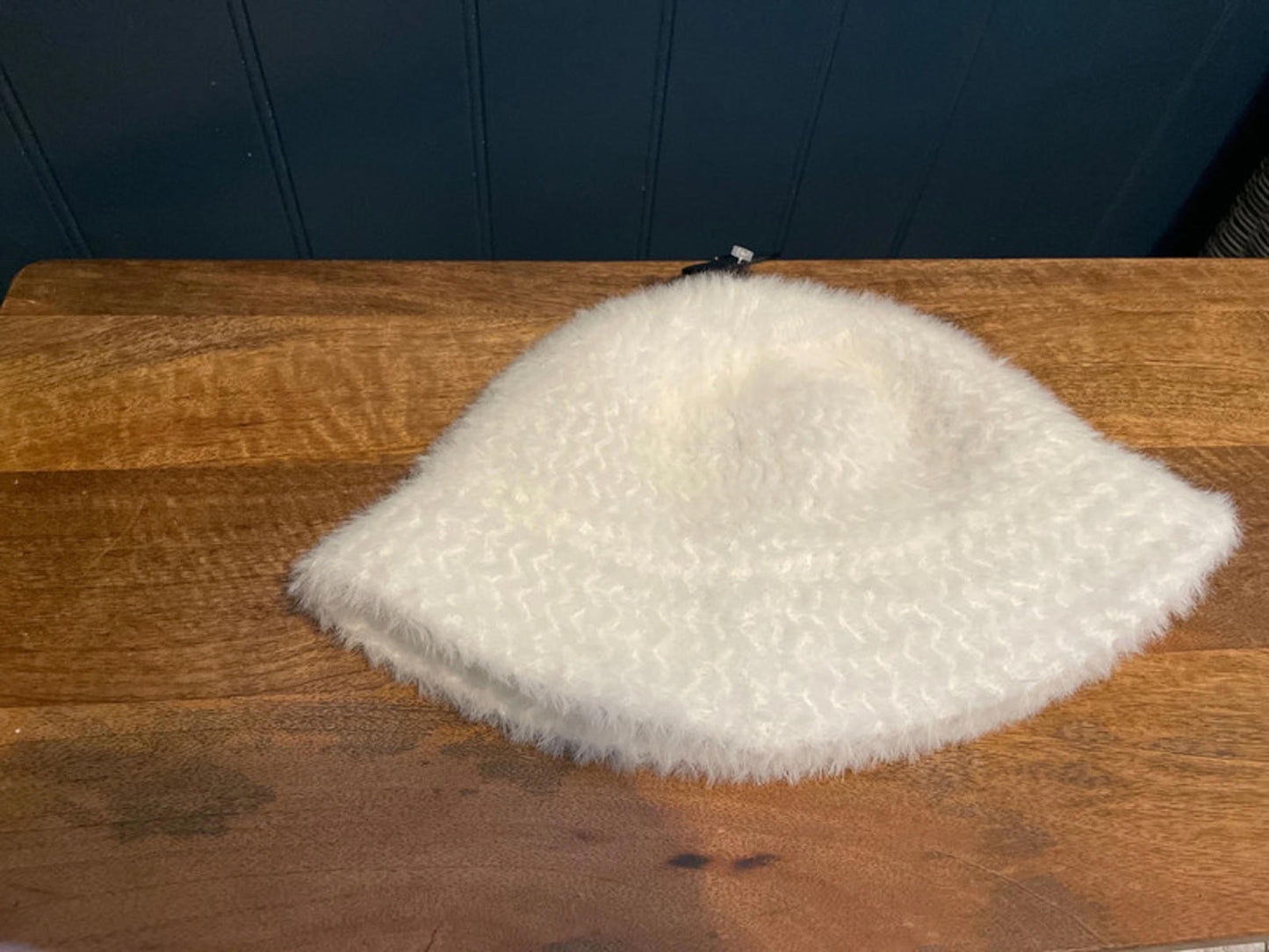 Unisex Fuzzy Bucket Hat in Off White - 2603