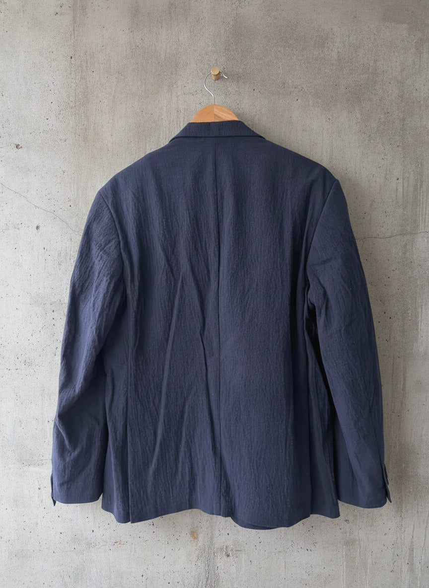Men’s Jack & Jones Premium Linen Seersucker Blazer In Navy - Medium - 3282