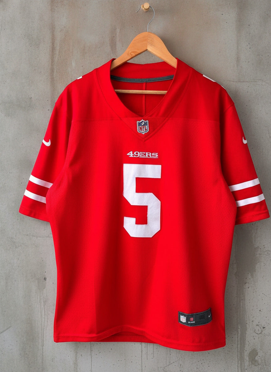 Mens Nike San Francisco 49ers #5 Lance NFL Jersey In Red - Medium - 3605