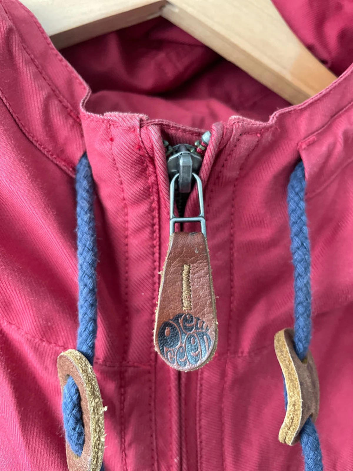 Men’s Pretty Green Hooded Parka Jacket Coat In Red - Medium - 2272