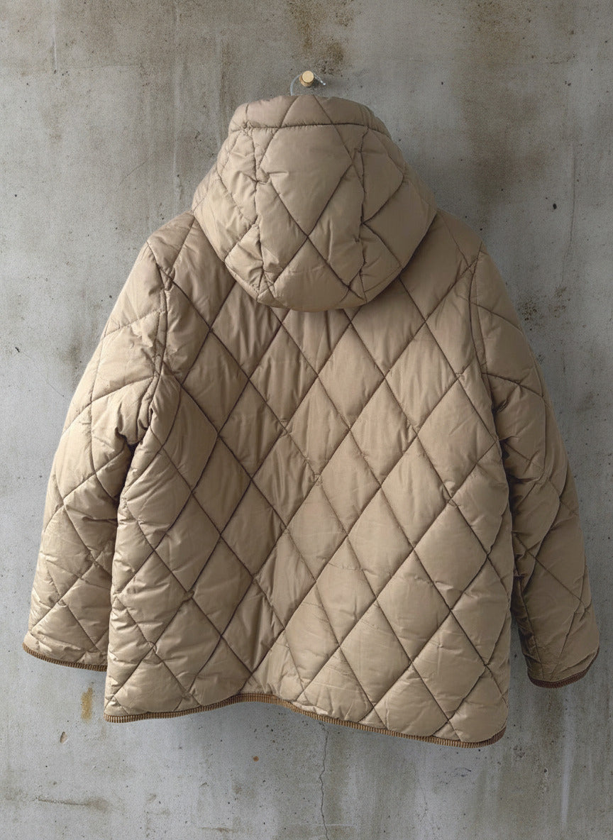 Women’s Barbour Erin Hooded Quilted Puffer Jacket In Beige - UK16 - 3706