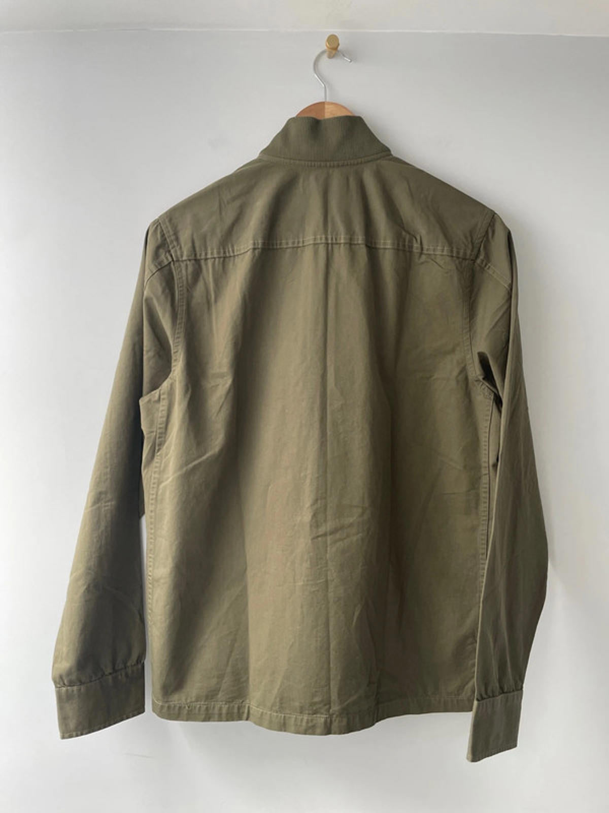 Men’s Fred Perry Zip Through Bomber Jacket Coat In Khaki - Small - 2057