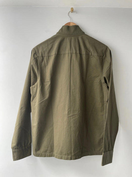 Men’s Fred Perry Zip Through Bomber Jacket Coat In Khaki - Small - 2057