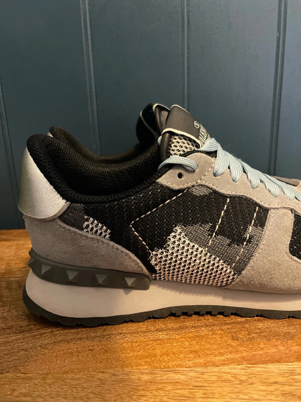 Women’s Valentino Garavani Camouflage Suede Trainers in Black/Grey - UK5 - 2656