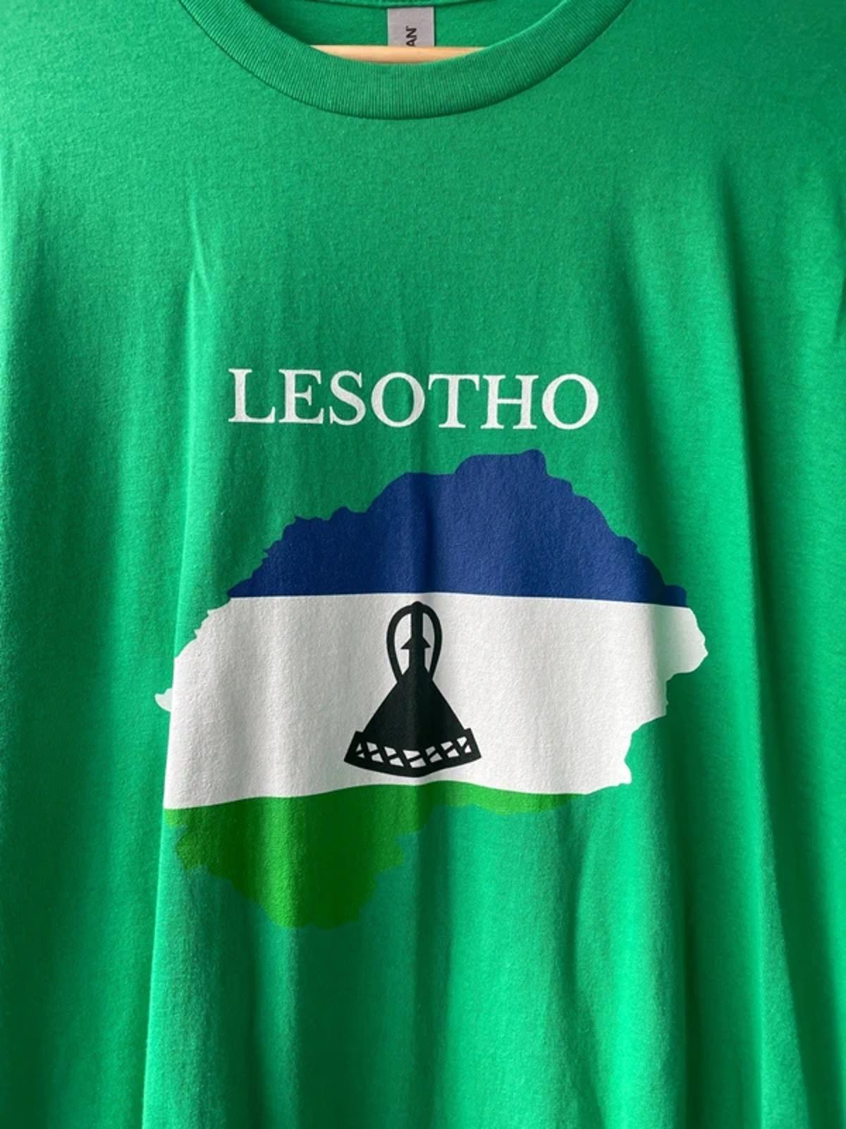 Men’s Gildan Lesotho Flag T-shirt in Bright Green - XXLarge - 3078