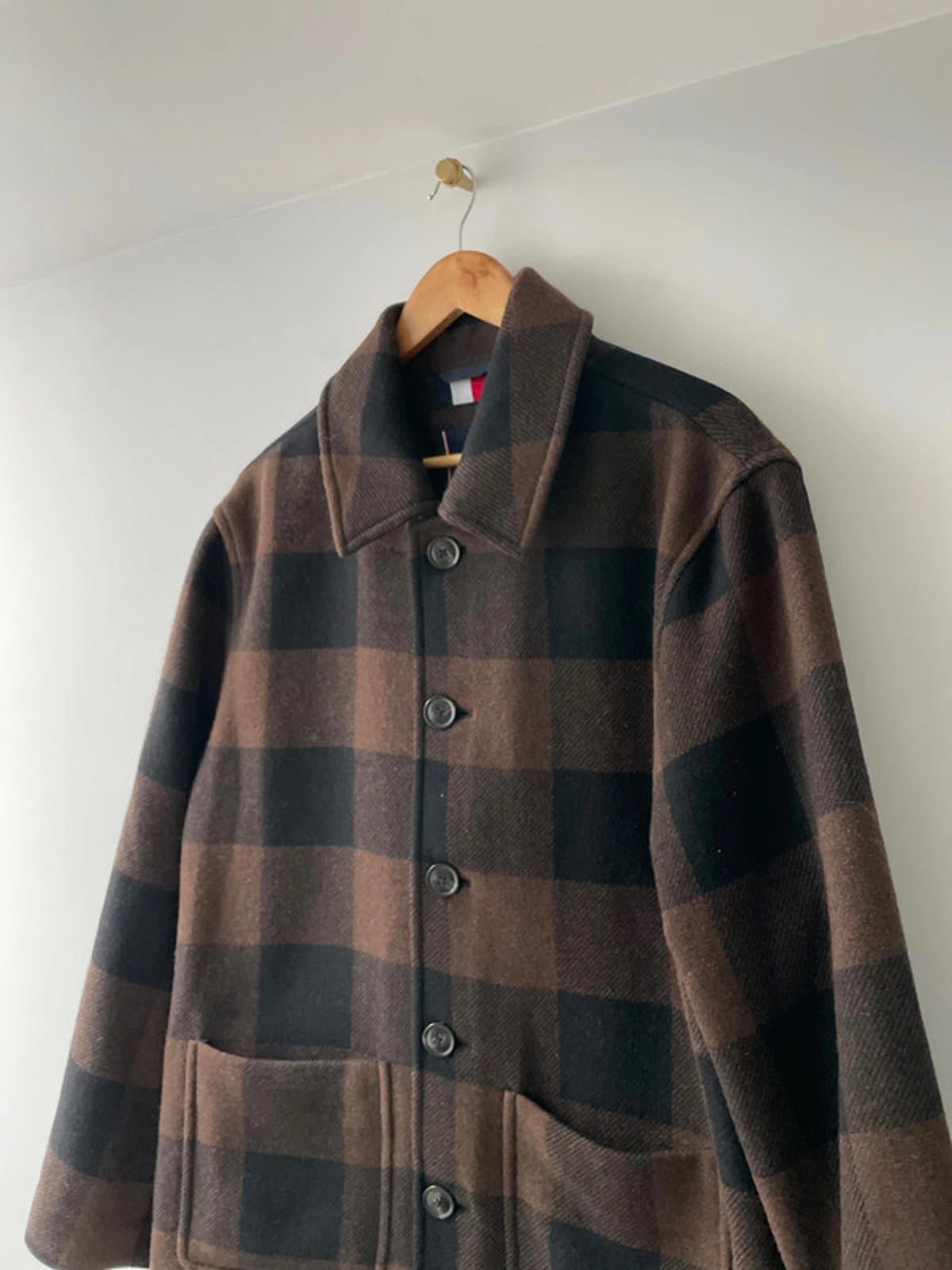 Men’s Tommy Hilfiger Premium Wool Checked Jacket In Brown - Medium - 2428 - £300 RRP