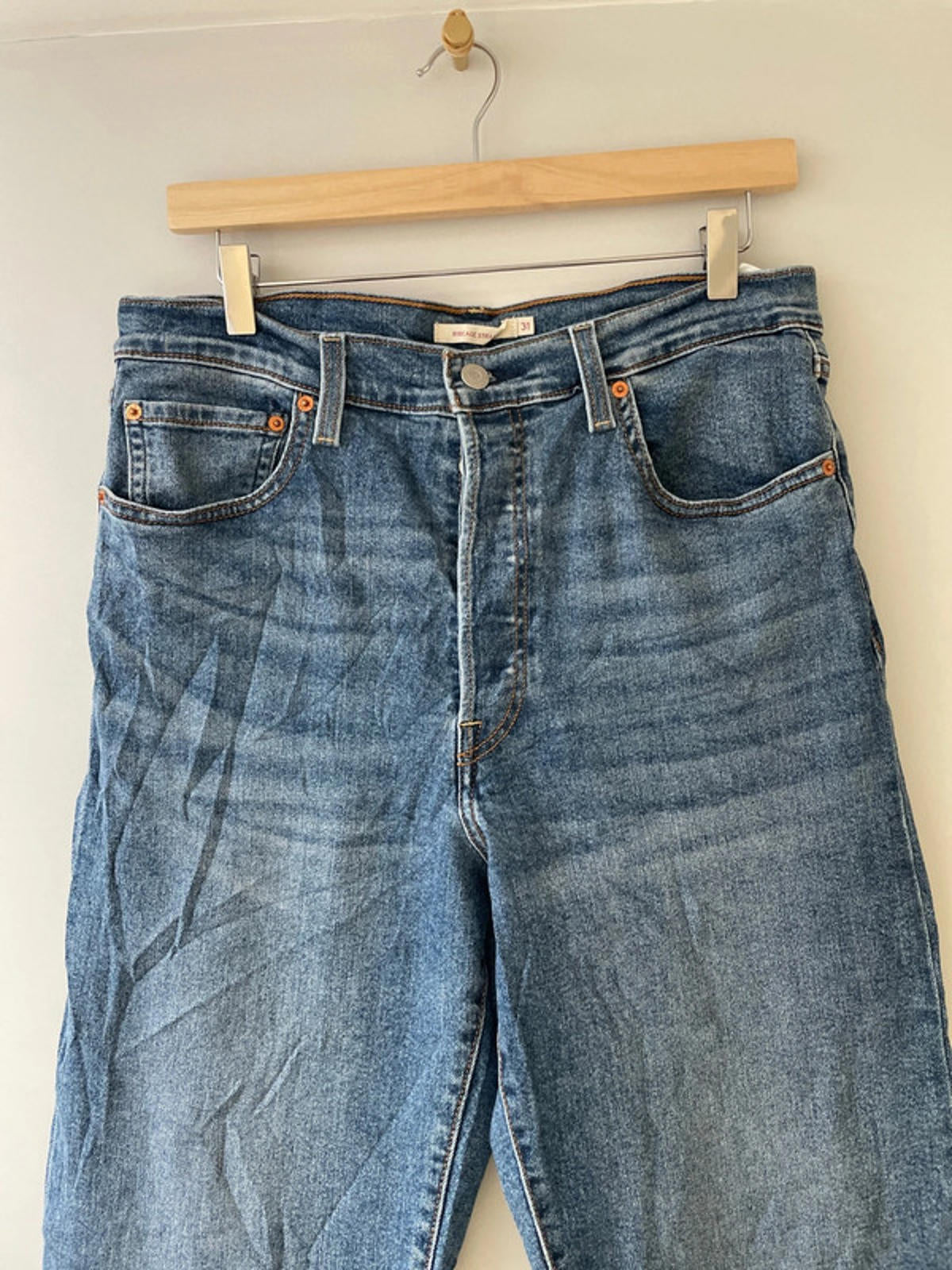 Women’s Levi’s High Waisted Ribcage Straight Fit Jeans In Navy - W31/L27 - 2558