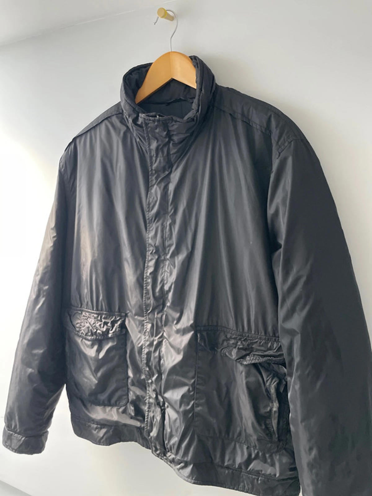 Men’s Massimo Dutti Zip Through Padded Jacket Coat In Black - XLarge