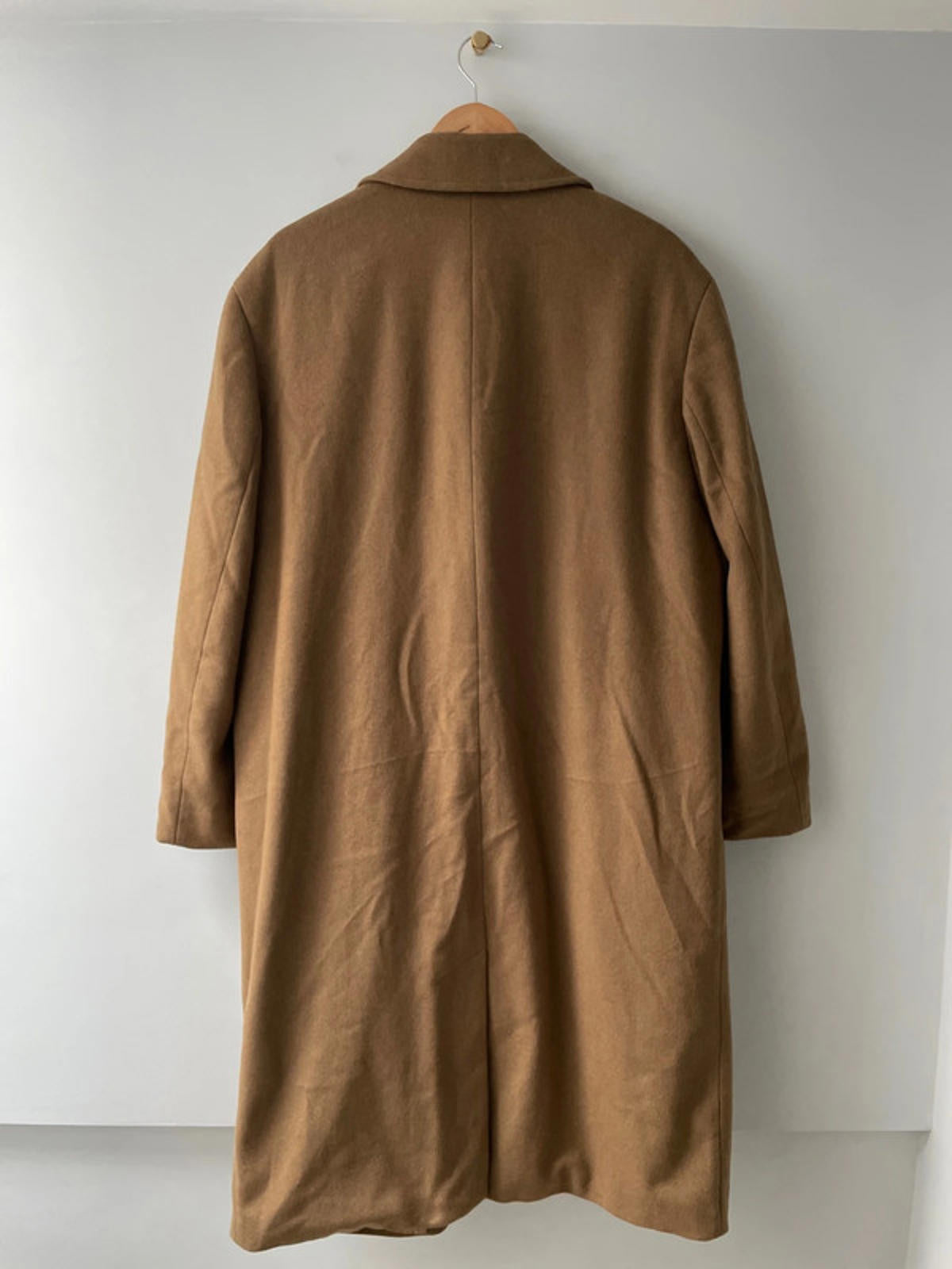 Men’s Werther Wool Cashmere blend Longline Coat In Camel - Large -2460