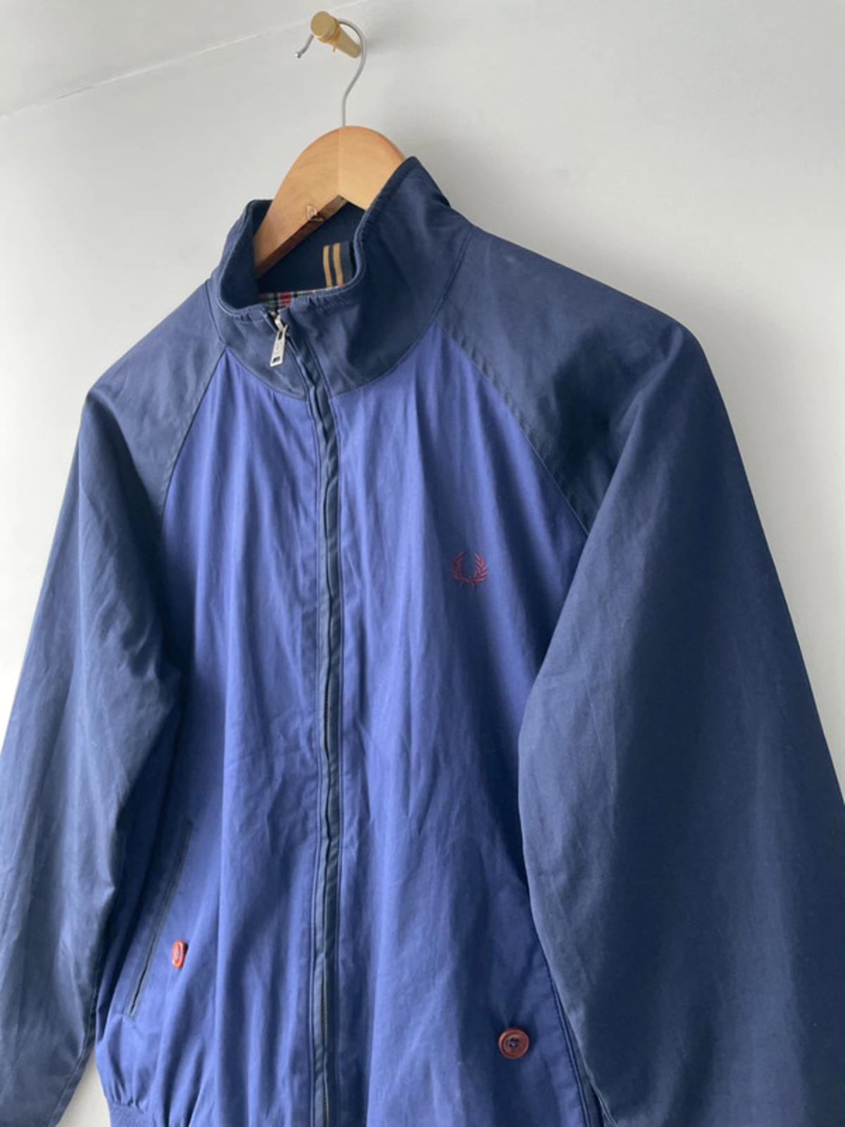 Men’s Fred Perry Premium Harrington Jacket Coat In Navy - Small - 2116