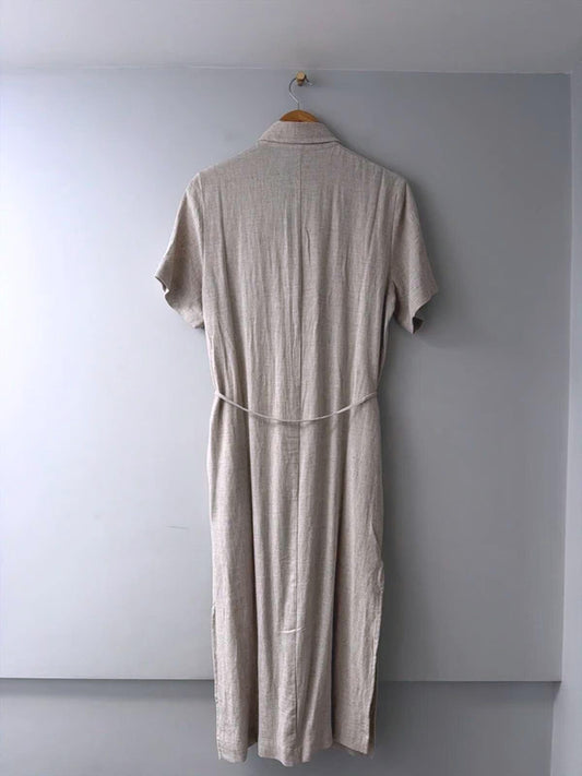 Women’s Weekday Carla Premium Linen Dress In Beige - XSmall - 3214