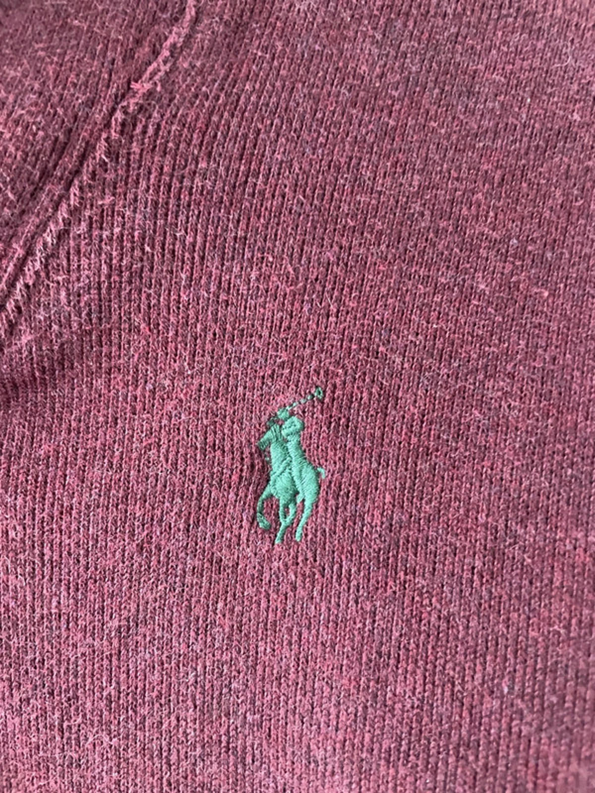 Men’s Ralph Lauren Shawl-Collared long Sleeve Jumper In Burgandy - XLarge - 2279