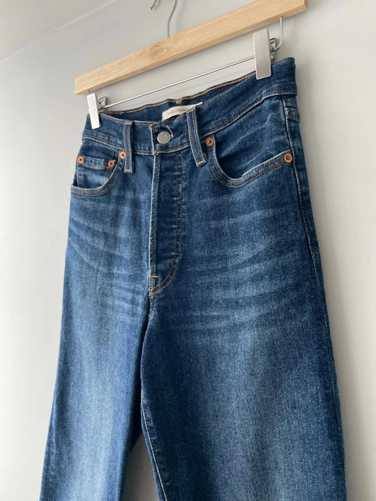 Women’s Levi’s High Waisted Ribcage Boot Cut Fit Jeans In Navy - W25/L27 - 2652