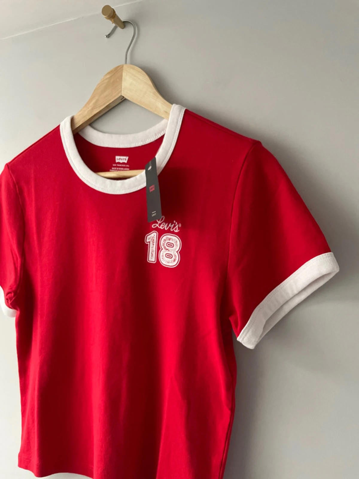 Women’s Levi’s Short Sleeve Slim Fit Mini Ringer T-shirt - Large - 1885