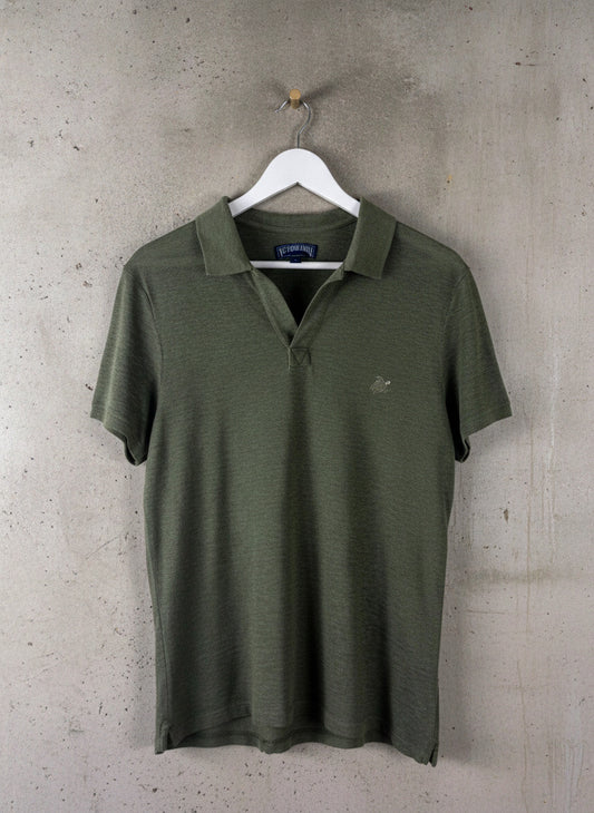 Men’s Vilebrequin Premium Linen Polo Top In Khaki - Small  -1340