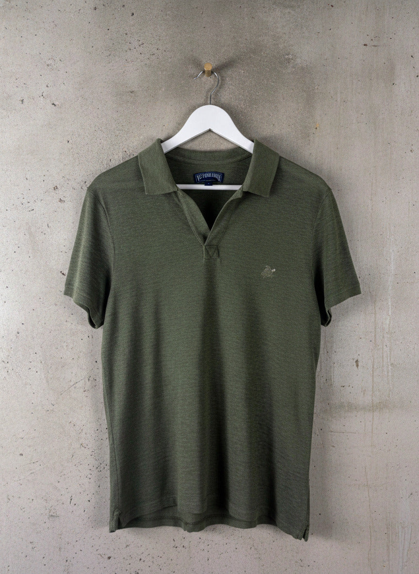 Men’s Vilebrequin Premium Linen Polo Top In Khaki - Small  -1340