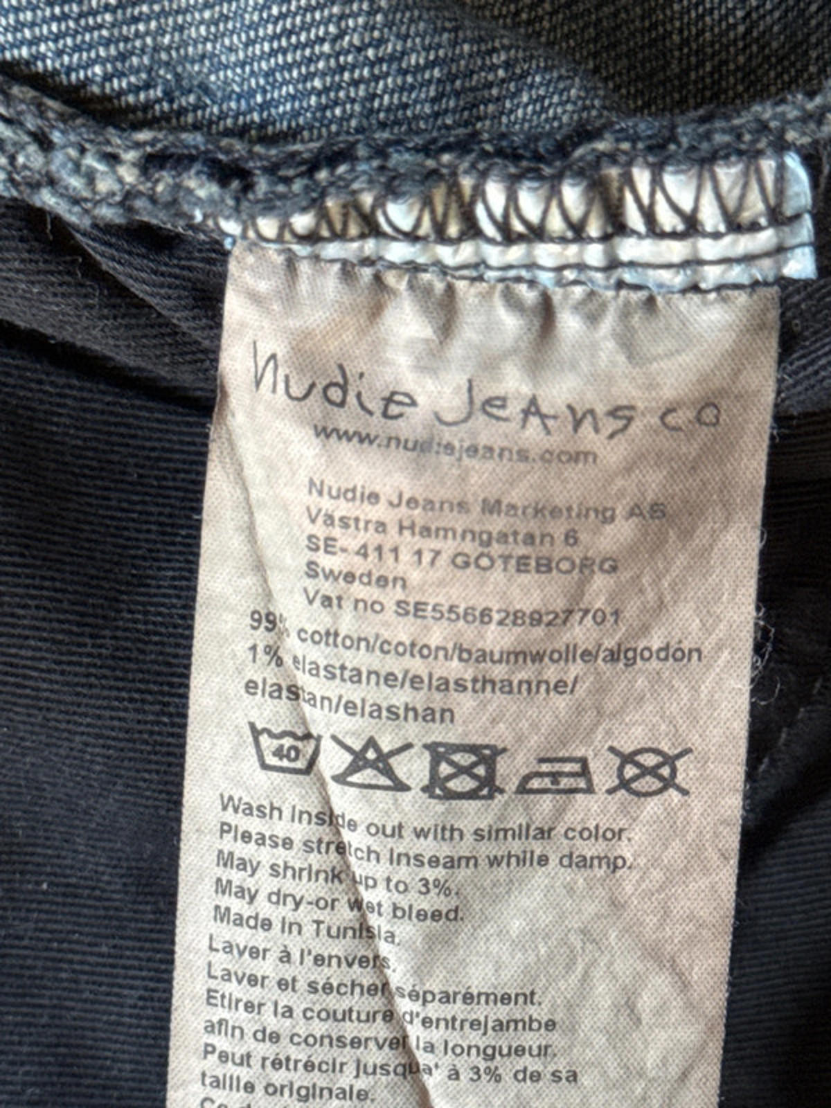 Men’s Nudie Lean Dean Slim Leg Jeans In Navy - W36/L34 - 0935