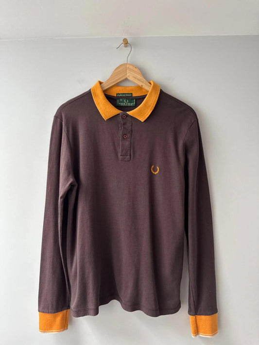 Men’s Fred Perry Vintage Made In Italy Long Sleeve Polo Top - Medium - 1966