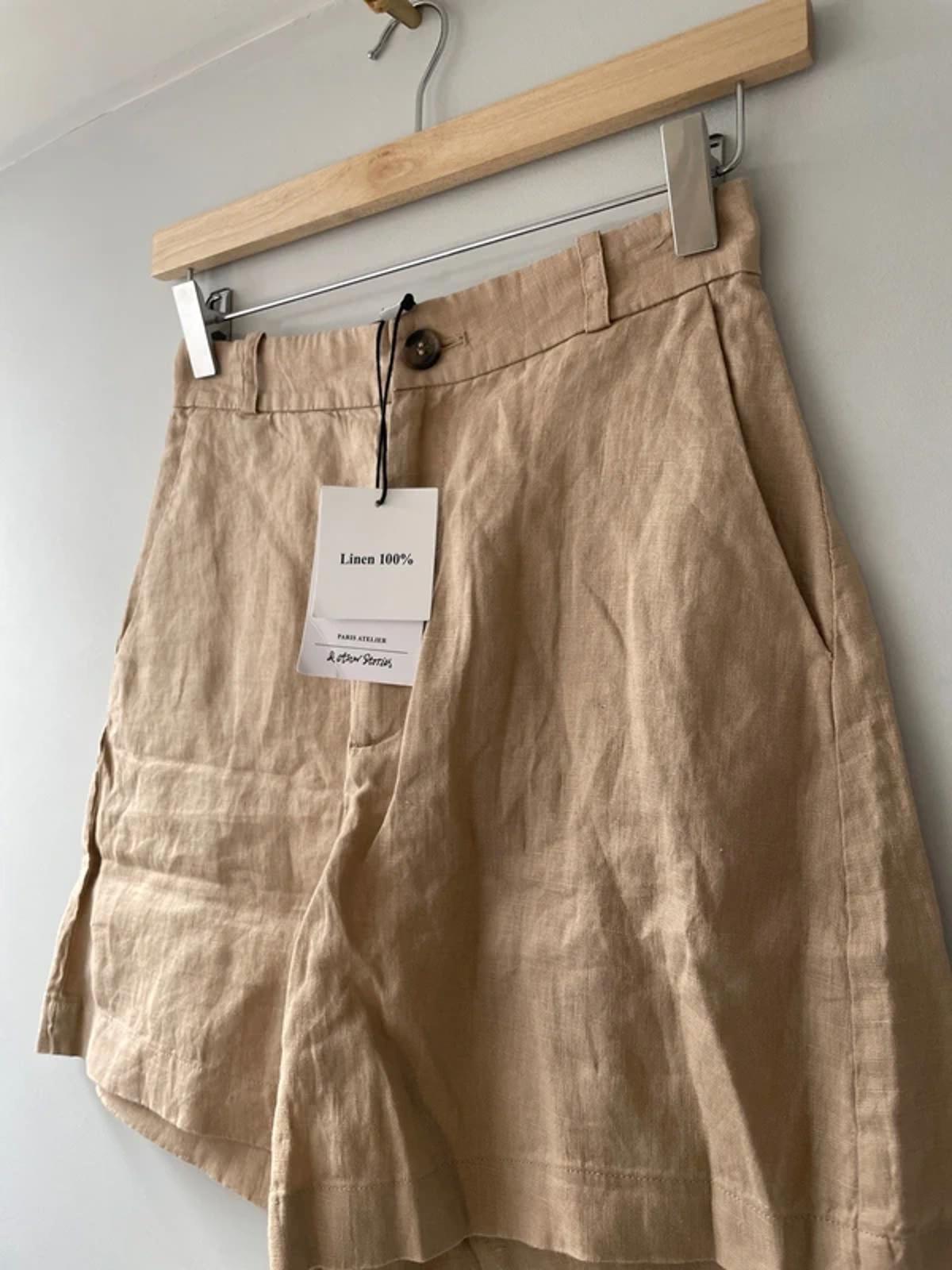 Women’s & Other Stories 100% Linen Shorts in Beige - UK 4 - 3082