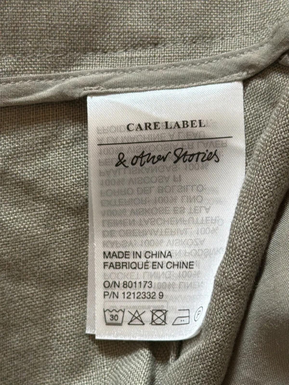 Women’s & Other Stories 100% Linen Shorts In Khaki - Uk6 - 3371