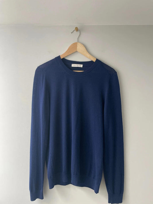 Men’s Sandro Premium Long Sleeve Crew Neck Jumper In Navy - Medium - 1904