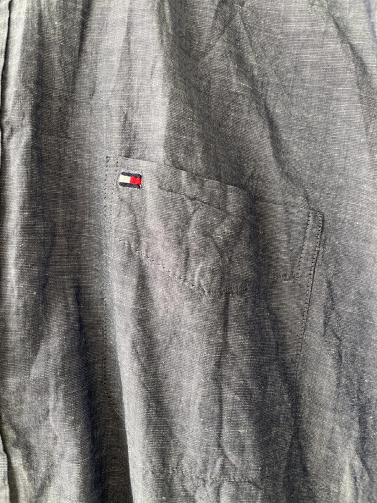 Men’s Tommy Hilfiger Premium Linen Long Sleeve Shirt In Blue - XLarge - 1551