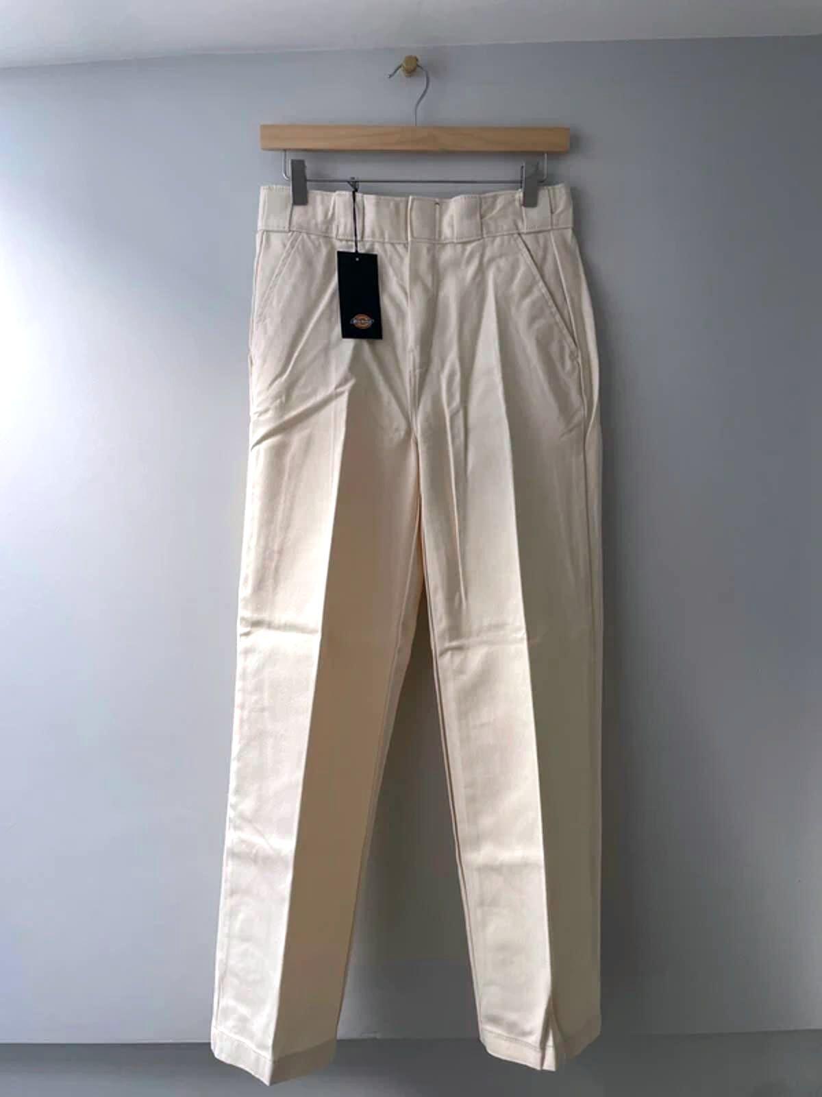 Women’s Dickies Elizaville Straight Leg Chino Trousers In Cream - W26/L29 - 3007