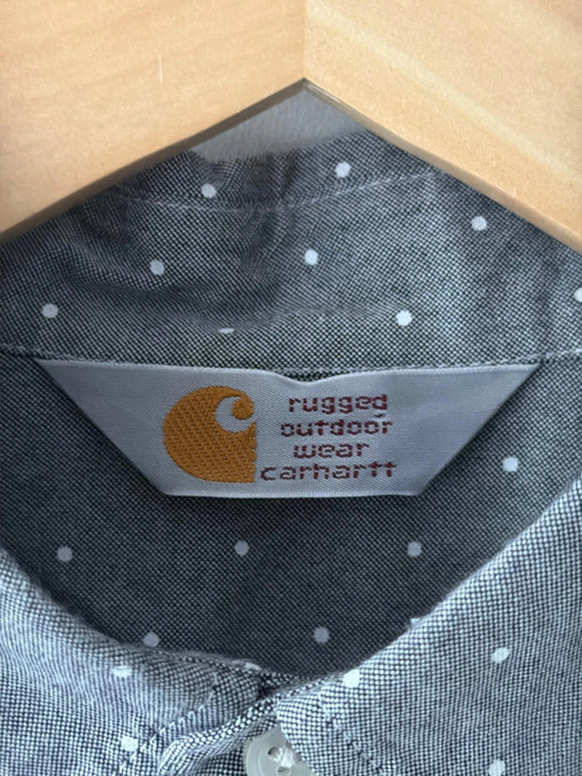 Men’s Carhartt Coppell Oxford Printed Logo Chambray Shirt In Grey- Medium - 2688