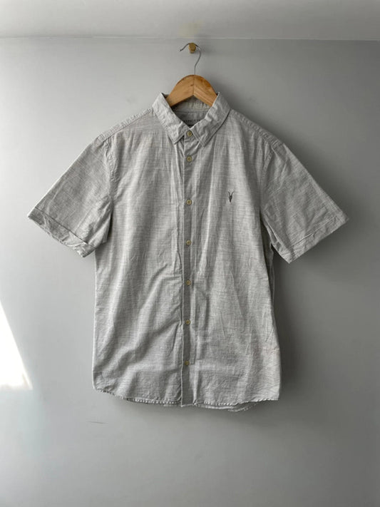 Men’s Allsaints Grey Marl Short Sleeve Shirt - Small - 1487
