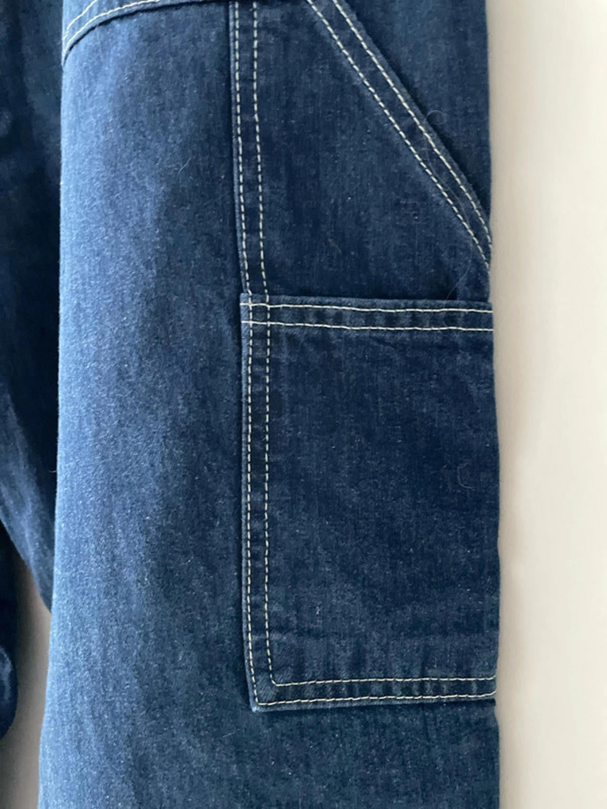 Men’s Carhartt Carpenter Style Contrast Stitching Dungaree Fit Jeans In Navy - W34/L30 - 2519