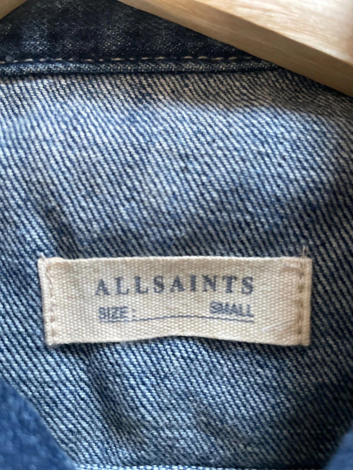 Women’s Allsaints Denim Trucker Jacket Coat With Washed Effect - Small - 2111