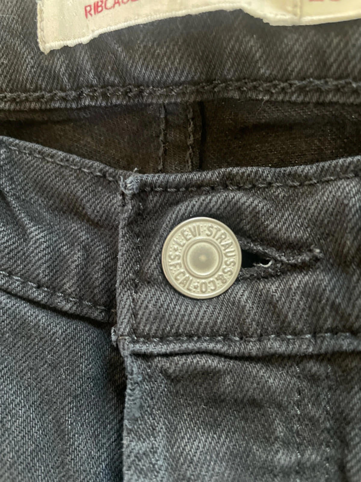 Women’s Levi’s High Waisted Ribcage Straight Fit Jeans In Black - W25/L27 - 2206