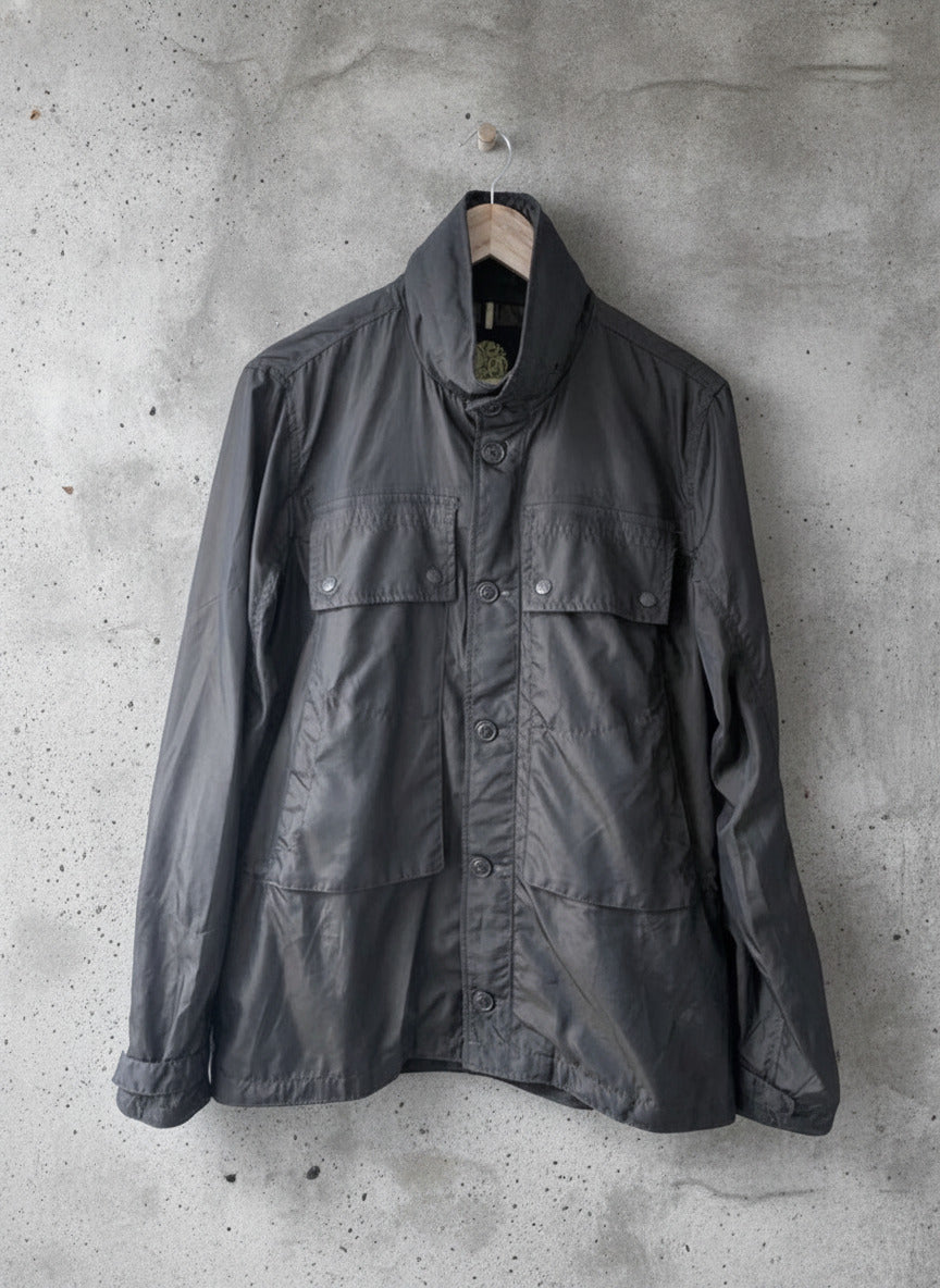 Men’s Pretty Green Hooded Harrington Parka Jacket Coat In Black - Small - 2130