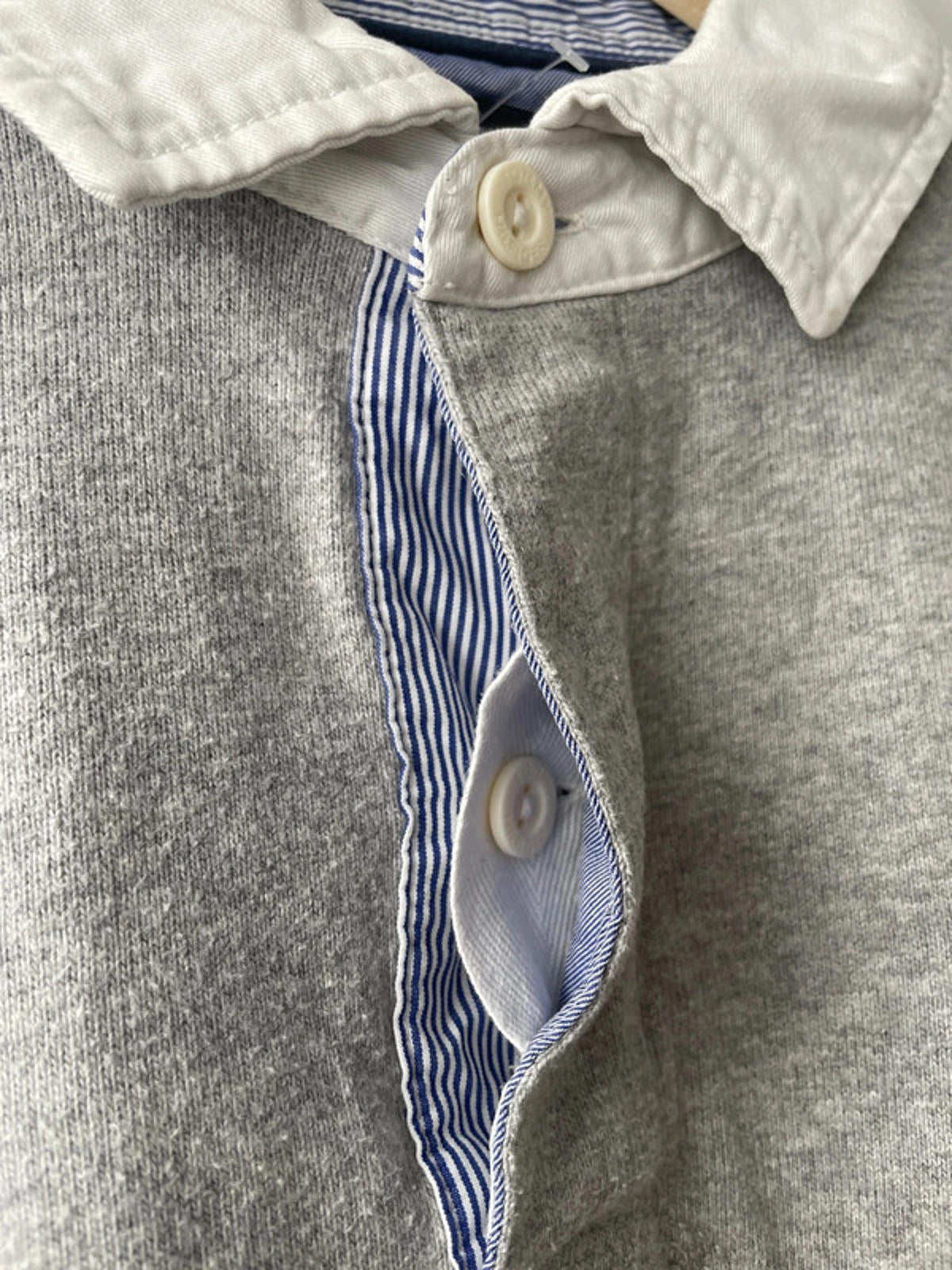 Men’s Tommy Hilfiger Rugby Polo Shirt Top In Grey - Medium- 2148