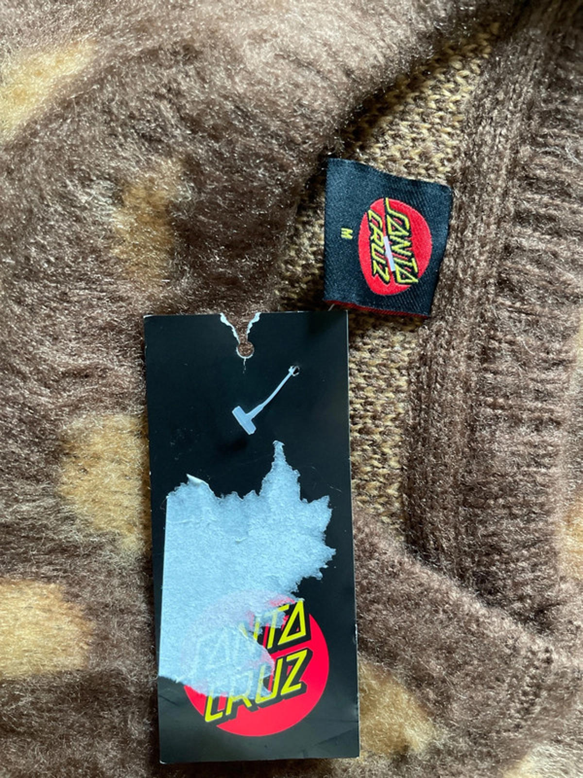 Men’s Santa Cruz Fuzzy Knitted Jumper In Brown - Medium - 2494