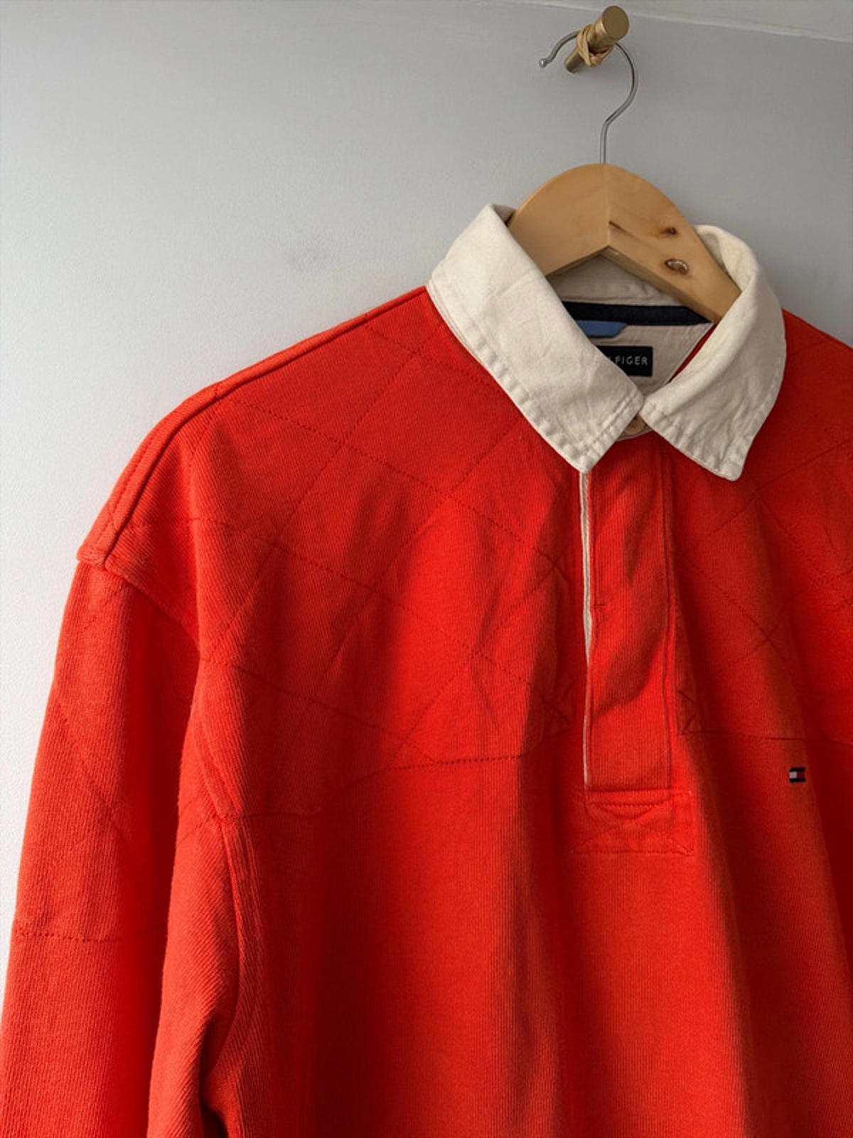 Men’s Tommy Hilfiger Clasic Rugby Polo Top In Red - Medium - 2687