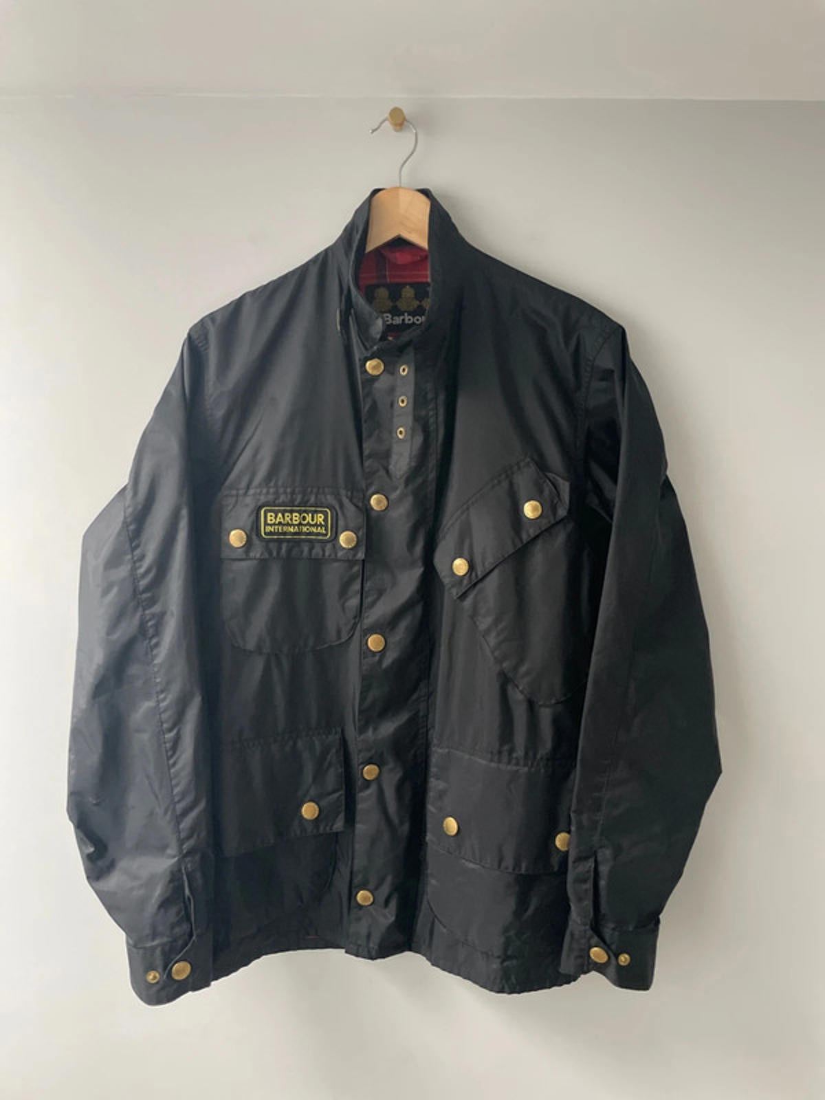 Men's Barbour International A7 Premium Biker Jacket in Black - Small - 2085