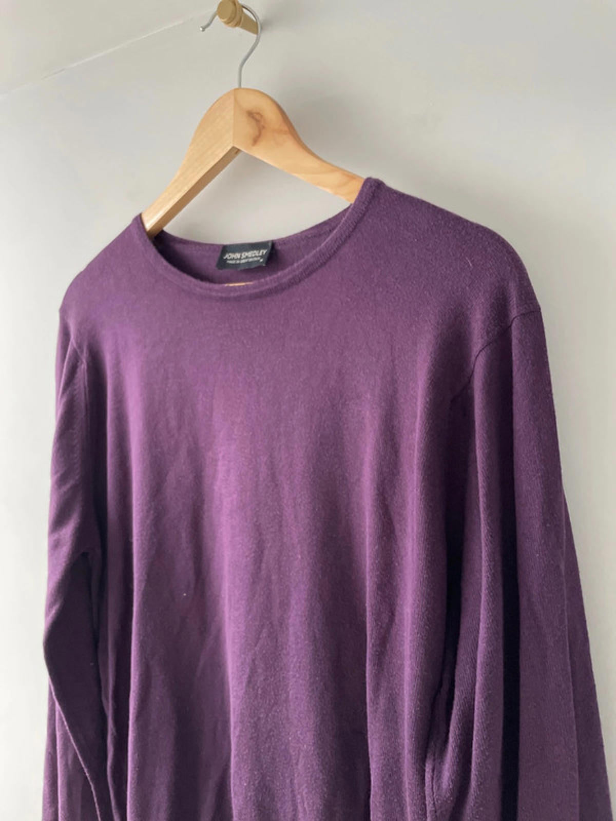 Men’s John Smedley Long Sleeve Crew Neck Jumper In Purple - Medium - 2516