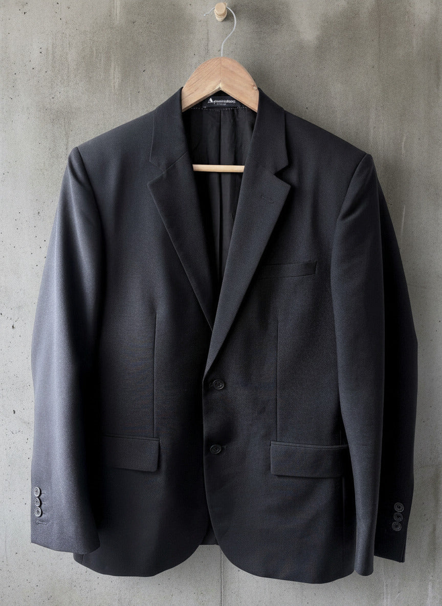 Men’s Aquascutum 100% Wool Suit with Silk Lining In Black - Medium - 3784
