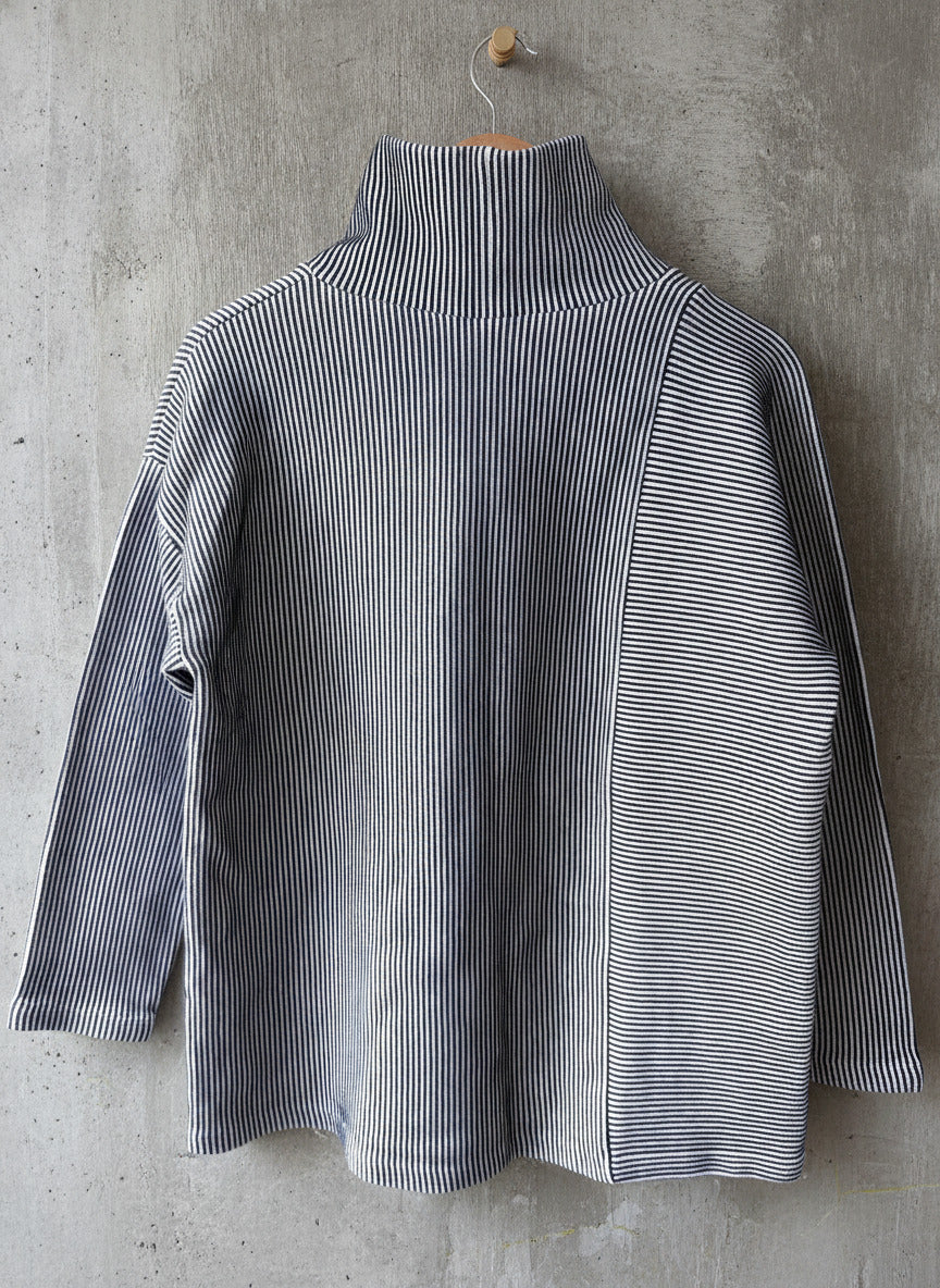 Women’s COS Striped Cotton Blend Turtleneck Sweater - Medium - 3783