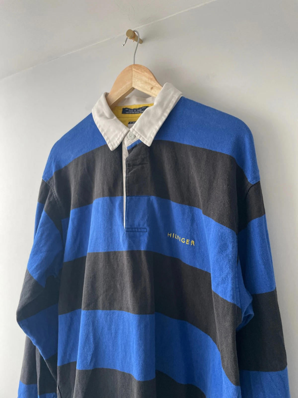 Men’s Tommy Hilfiger Stripped Rugby Polo Top In Navy - Large - 2150