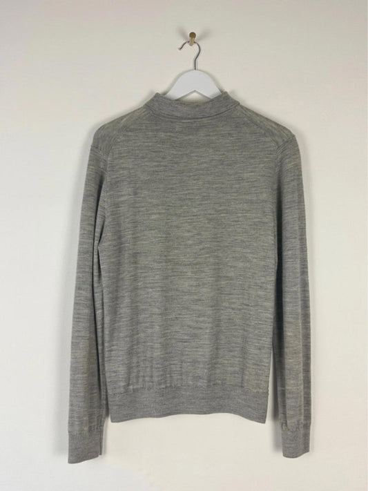 Men’s Reiss Premium 100% Wool Long Sleeve Polo Shirt Top - Large  -1444
