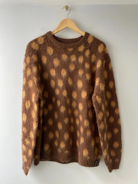 Men’s Santa Cruz Fuzzy Knitted Jumper In Brown - Medium - 2494