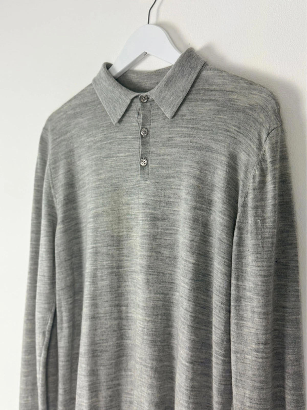 Men’s Reiss Premium 100% Wool Long Sleeve Polo Shirt Top - Large  -1444