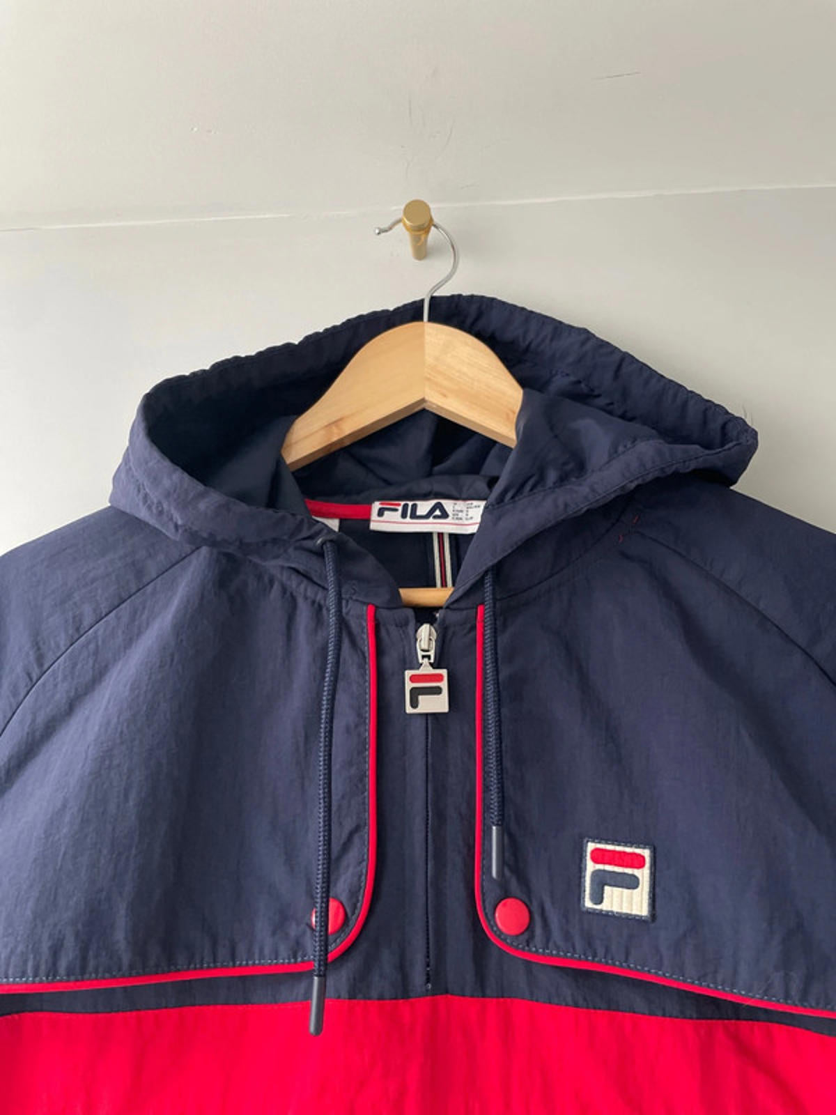 Men’s Fila Oversized Windbreaker 1/4 Zip Track Jacket In Navy - Small - 2089