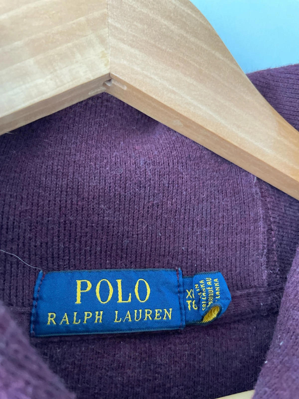 Men’s Ralph Lauren Shawl-Collared long Sleeve Jumper In Burgandy - XLarge - 2279