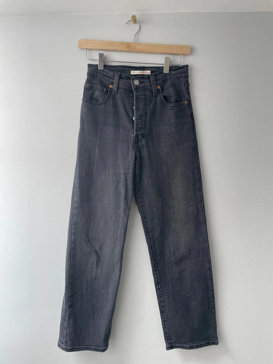 Women’s Levi’s Ribcage Straight Washed Black Jeans - W25/L27 -1840