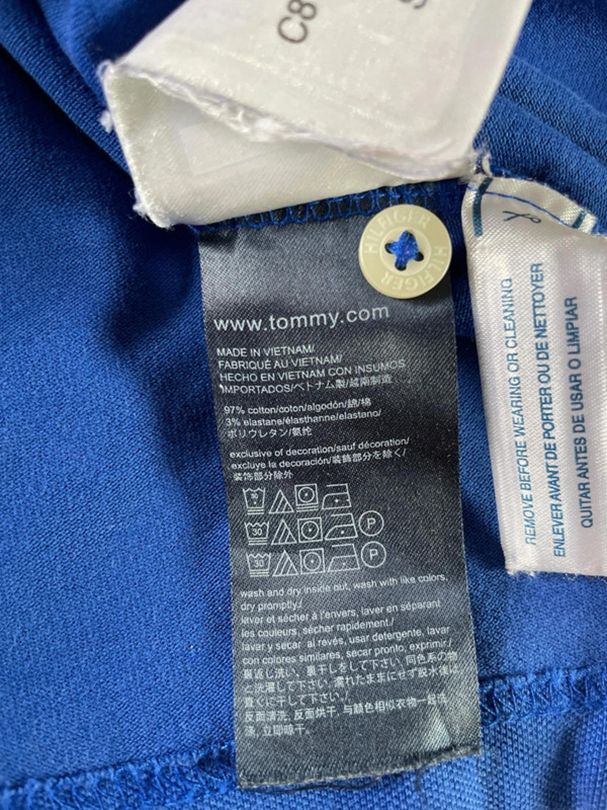 Men’s Tommy Hilfiger Slim Fit Blue Polo Top - Small - 1592
