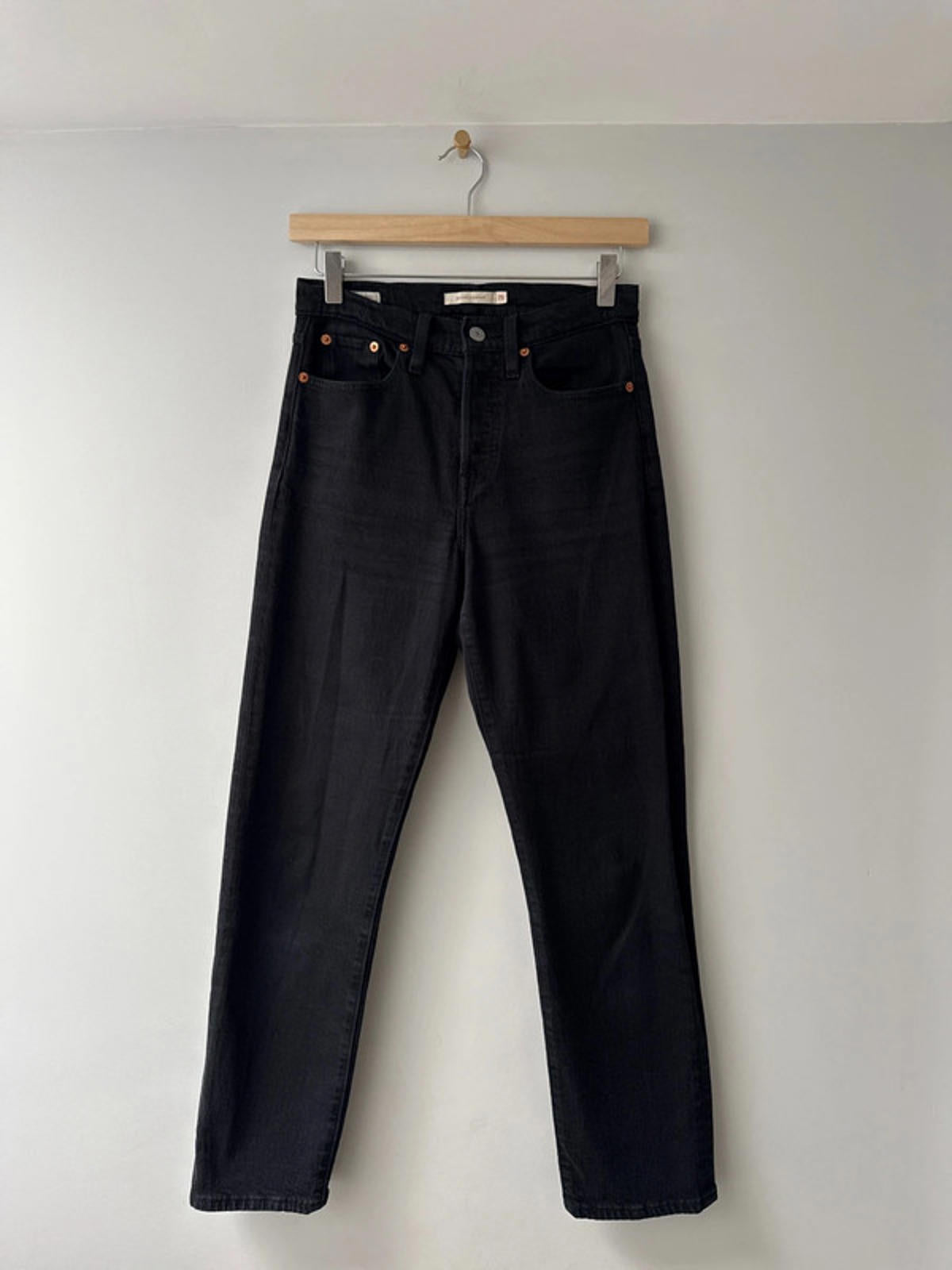 Women’s Levi’s Wedge Straight High Waisted Fit Jeans In Black - W25/L28 - 1957