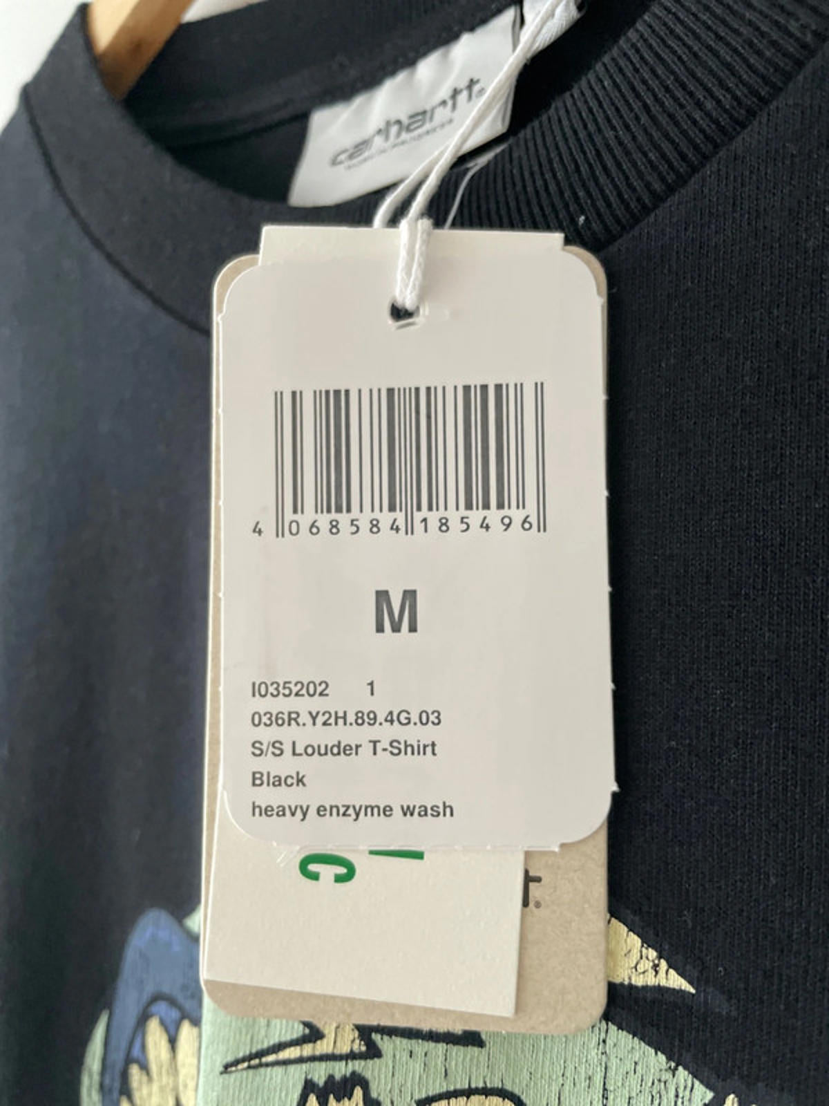 Men’s Carhartt Louder Printed Crew Neck T-Shirt Top In Black - Medium - 2542